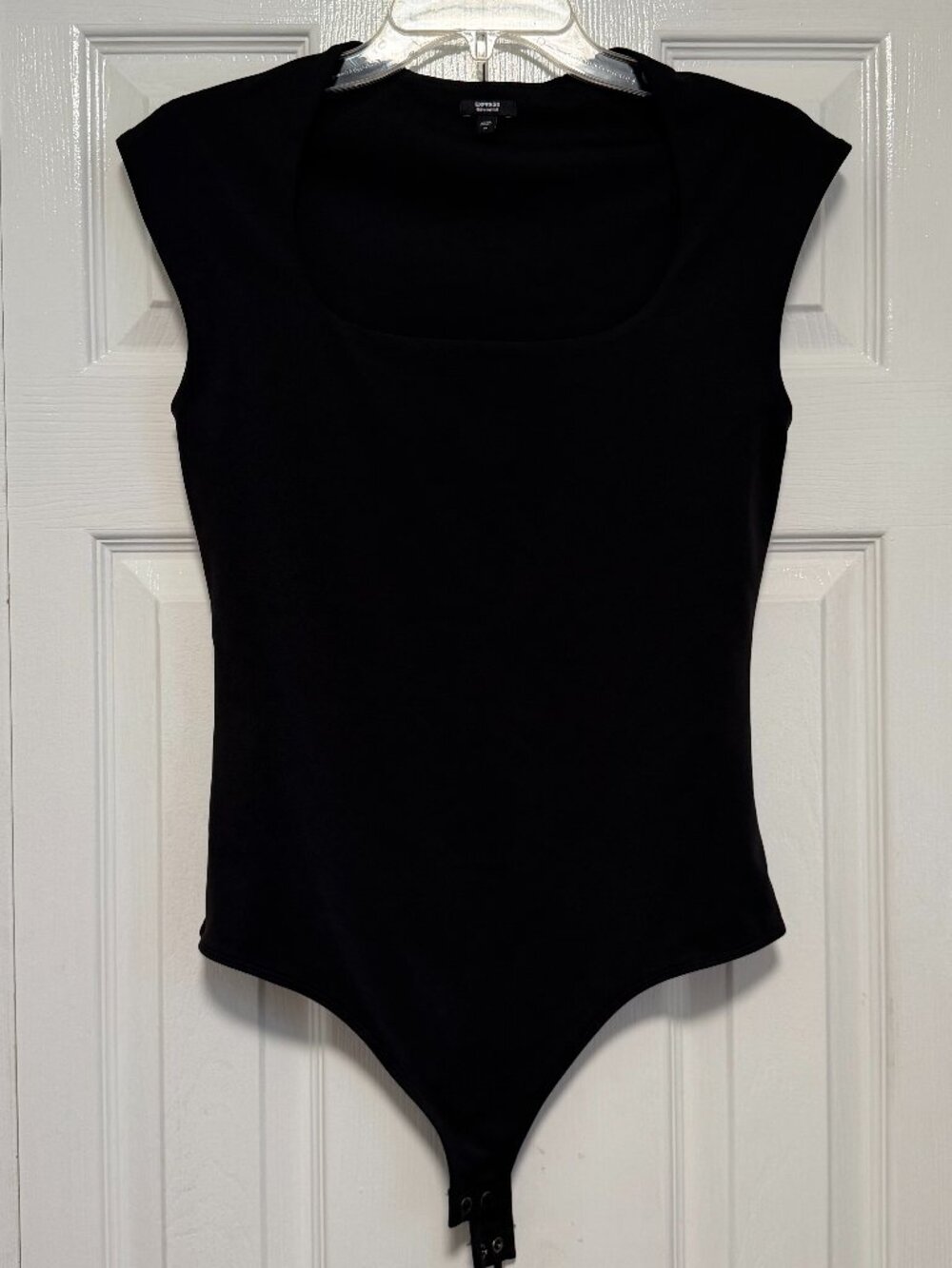 Express body contour high compress scoop neck cap sleeve bodysuit - Picture 4 of 9